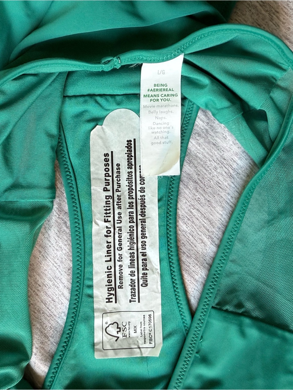 aerie Emerald green Bandeau Bikini Top and Bottom Set - Picture 2 of 4
